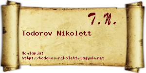 Todorov Nikolett névjegykártya